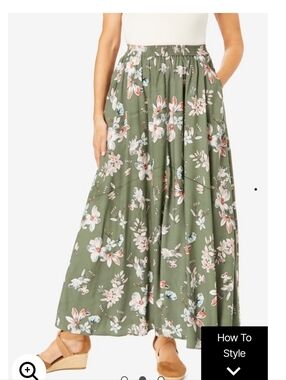 Woman Within Pull-on Elastic Waist Maxi Skirt